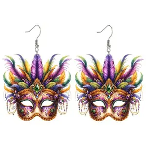 Earrings - Mardi Gras Mask