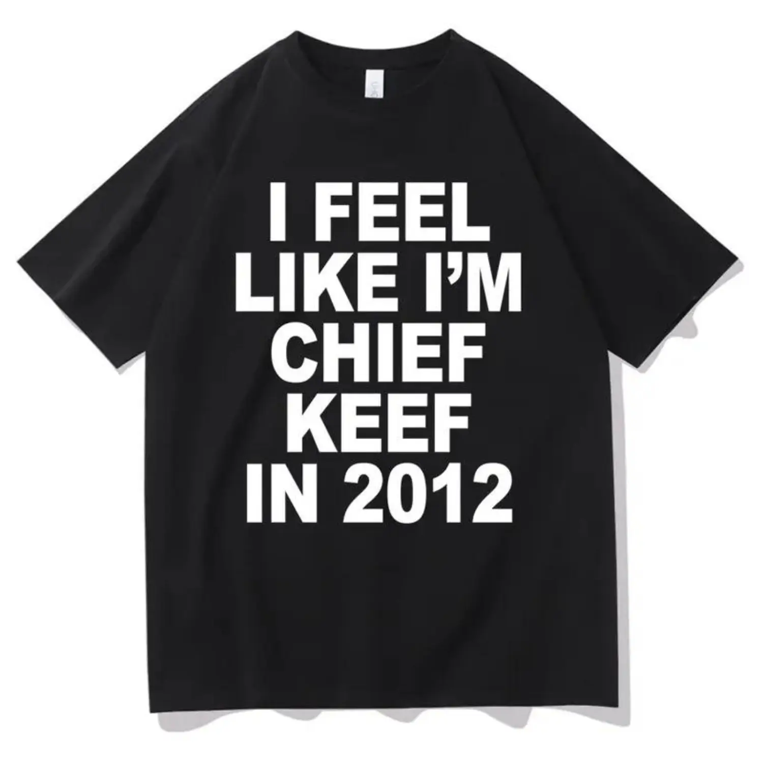 Chief Keef 2012 Nostalgia Graphic Print T-Shirt Hip Hop Rap Meme Oversized Cotton Tee For Men