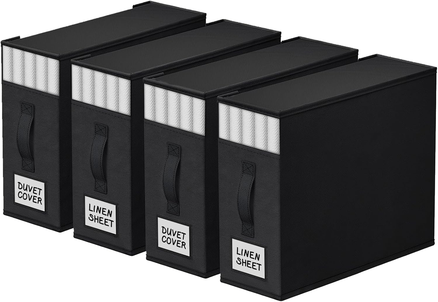 4 Pack Bed Sheet Closet Organizers and Storage,Sturdy Foldable Storage Containers with Window and Label,Storage and Organization for Bedding Sheets,Duvet Covers,Blankets 4 Pack Bed Sheet Closet Organizers and Storage,Sturdy Foldable Storage Containers with Window and Label,Storage and Organization for Bedding Sheets,Duvet Covers,Blankets