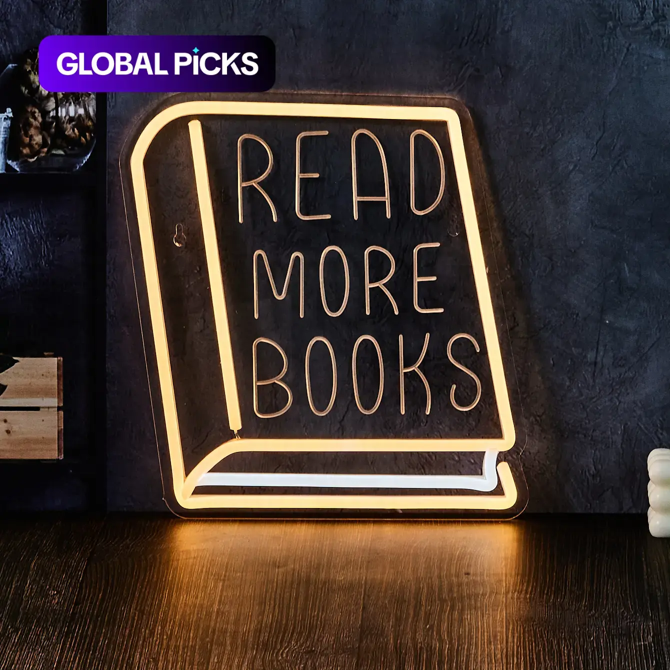 Neon Bookstore LED Sign Light, Reading Study Room Decor, USB-Powered Indoor Decorative Neon Lamp, Decorative Lights for Girls and Boys Room, Christmas and New Year Gift, Festival Decoration #GLOBAL PICKS