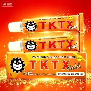 TKTX Tattooing Anesthesia Cream Gold Limited Edition Painless Operation 40% Super Efficacy-Suitable for Tattooing-Laser Removal-Hair Removal-Eyebrow Thread-External Tattooing Cream-20-40g