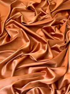 Burnt Orange Stretch Crepe Back Satin