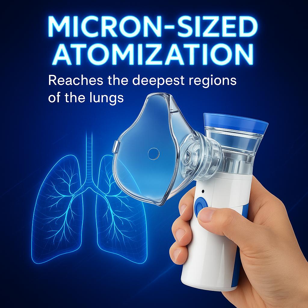 Portable Handheld Humidifier, Ultrasonic Cool Mist Mister with Accessories, USB-C Rechargeable, Quiet, Family-Friendly (Adults & Kids), Gift for Mum