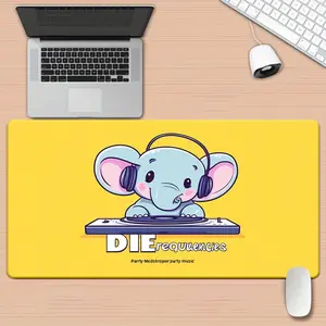 1pc DJ Cartoon Elephant XXL Mouse Pad - HD Printed Desk Mat with Headphones & DJ Equipment Design, Multi-Functional Gaming & Office Accessory, Smooth Surface for Keyboard & Mouse, Ideal Gift for Gamers & Music Lovers, Gamer Desk Mat| Playful Design| Smoot