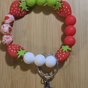 Custom Beaded Keychains with Assorted Colors and Shapes, Customizable with 1.5 Black Thread, Key Chain with Clasp, and Optional Charms