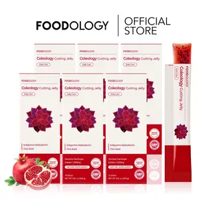 [FOODOLOGY] Coleology Cutting Jelly 60days - Garcinia Cambogia (HCA), Chia Seeds Collagen, Hyaluronic Acid, Pomegranate Flavored 8.81 oz /10 Sticks