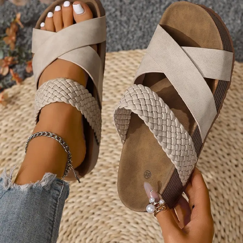 Women's Retro Sporty Holiday Sandals, Casual Thick Soled Wedge Sandals, Thick Wedge Sole Breathable Mesh Summer Walking Shoes