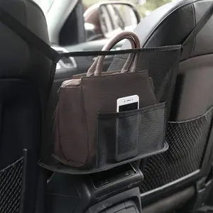1pc Large Capacity Car Backseat Organizer Car Seat Net Pocket Handbag Purse Holder Bag Organizer Storage Pet Net Barrier Dog Pouch Between Back Seats