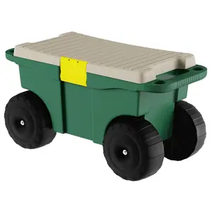 Pure Garden Garden Cart w/Seat - Storage Bench w/Tool Tray