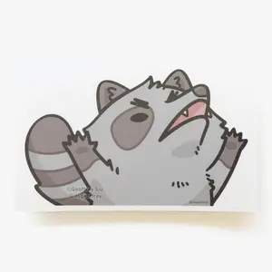 Raccoon Die Cut Vinyl Peeker Sticker (6.5")