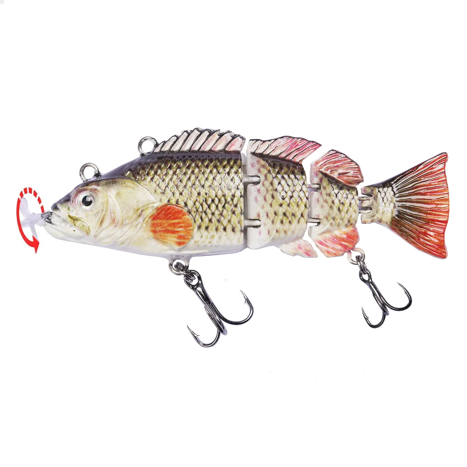 HADORAM Robotic Swimming Lure 3.9 Electronic Lures USB Rechargeable LED  Light 4 Segment Multi Jointed Swimbait Fishing Tackle for Bass Trout Pike -  TikTok Shop