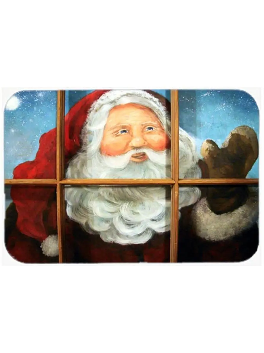 Kindly Visitor Santa Claus Christmas Glass Cutting Board, Large