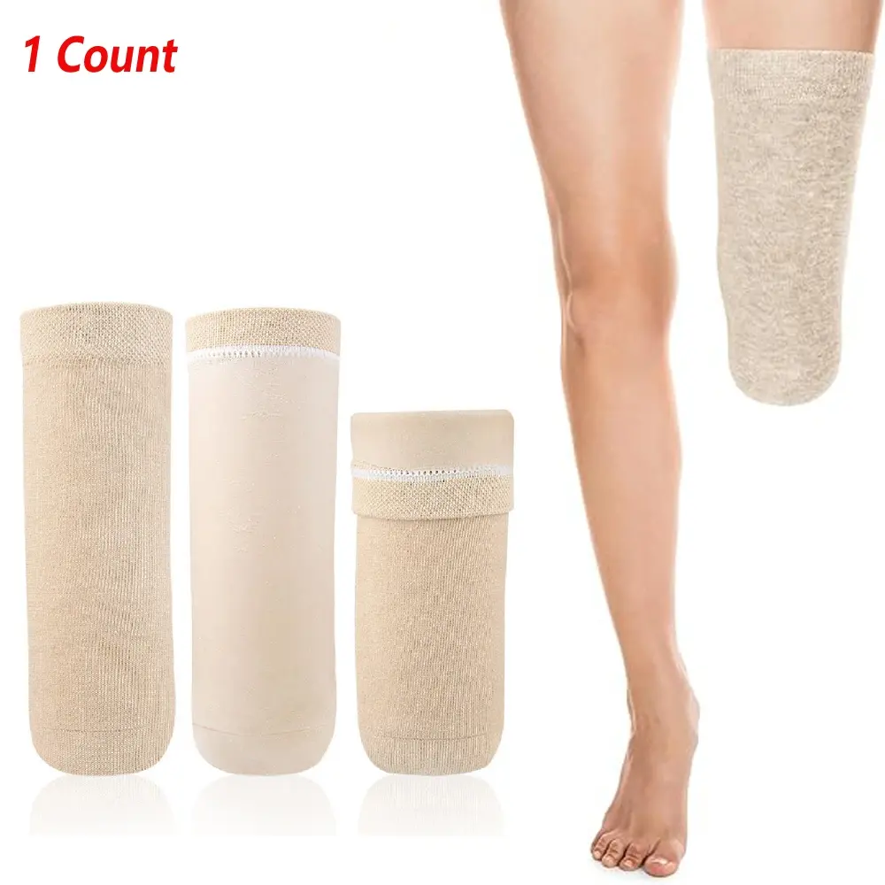 1PCS High Elasticity Thickened Gel Prosthetic Sleeve Below Knee Stump Shrinker Comfort Prosthetic Protection Socks for Daily Use Protect Leg