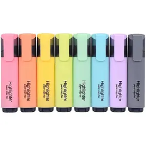 Highlighters, 8 Assorted Pastel Colors, Chisel Tip Marker Pen,with Large Ink Reservoir for Extra Long Marking Performance 20208