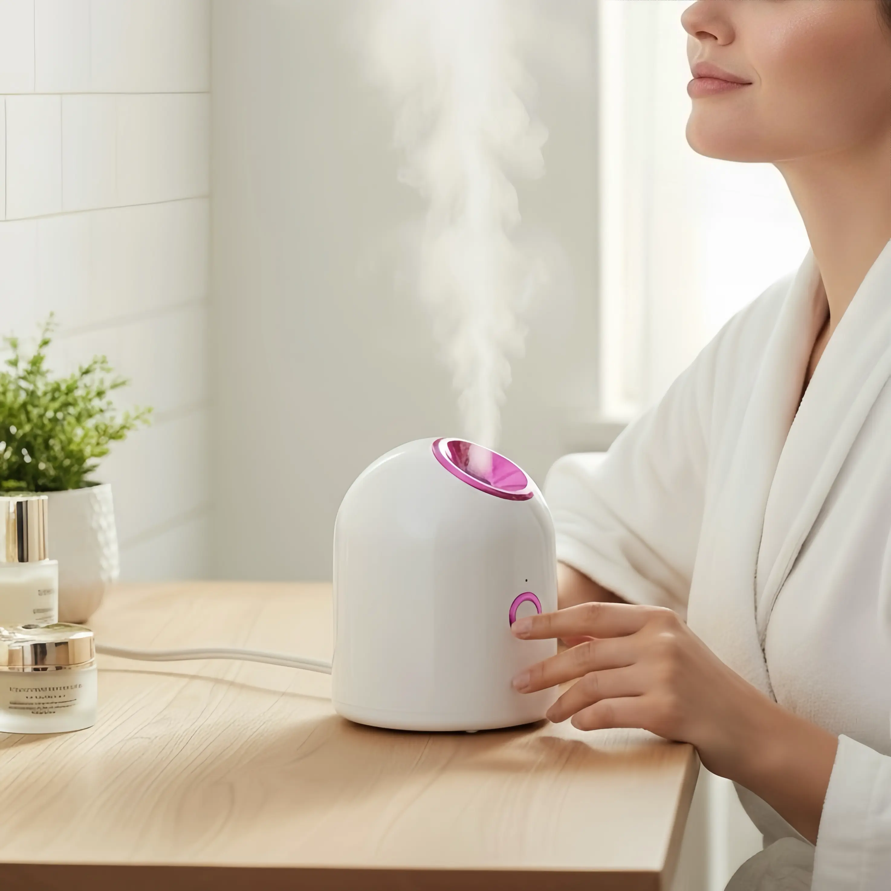 Myvision Nano Ionic Face Steamer - 2-in-1 Compact Portable Cube-Shaped Household Humidifier with Versatile Design, Automatic Hot Mist Spray, Towel Steamer, Deep Pore Cleaner, Comprehensive Benefits for Adults