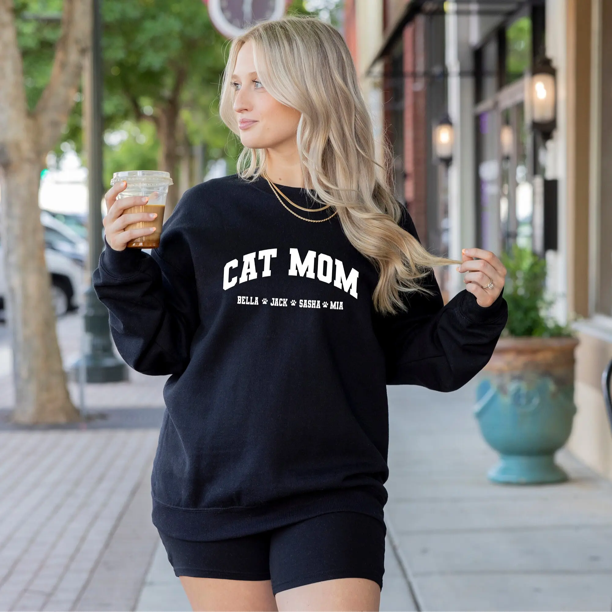Custom Cat Mom Sweatshirt, Cute Sweatshirt, Cat Sweatshirt Comfort Fashion