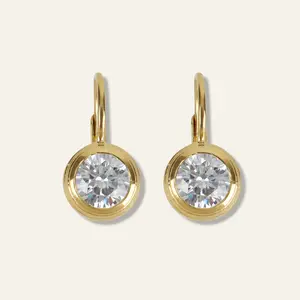 Bezel Drop Earrings