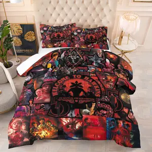 "Stranger Things 5" Quilt Set,Including 1 Quilt and 1 or 2 Pillowcases without Pillows,Suitable as a Gift,Soft and Warm Bedroom Decoration