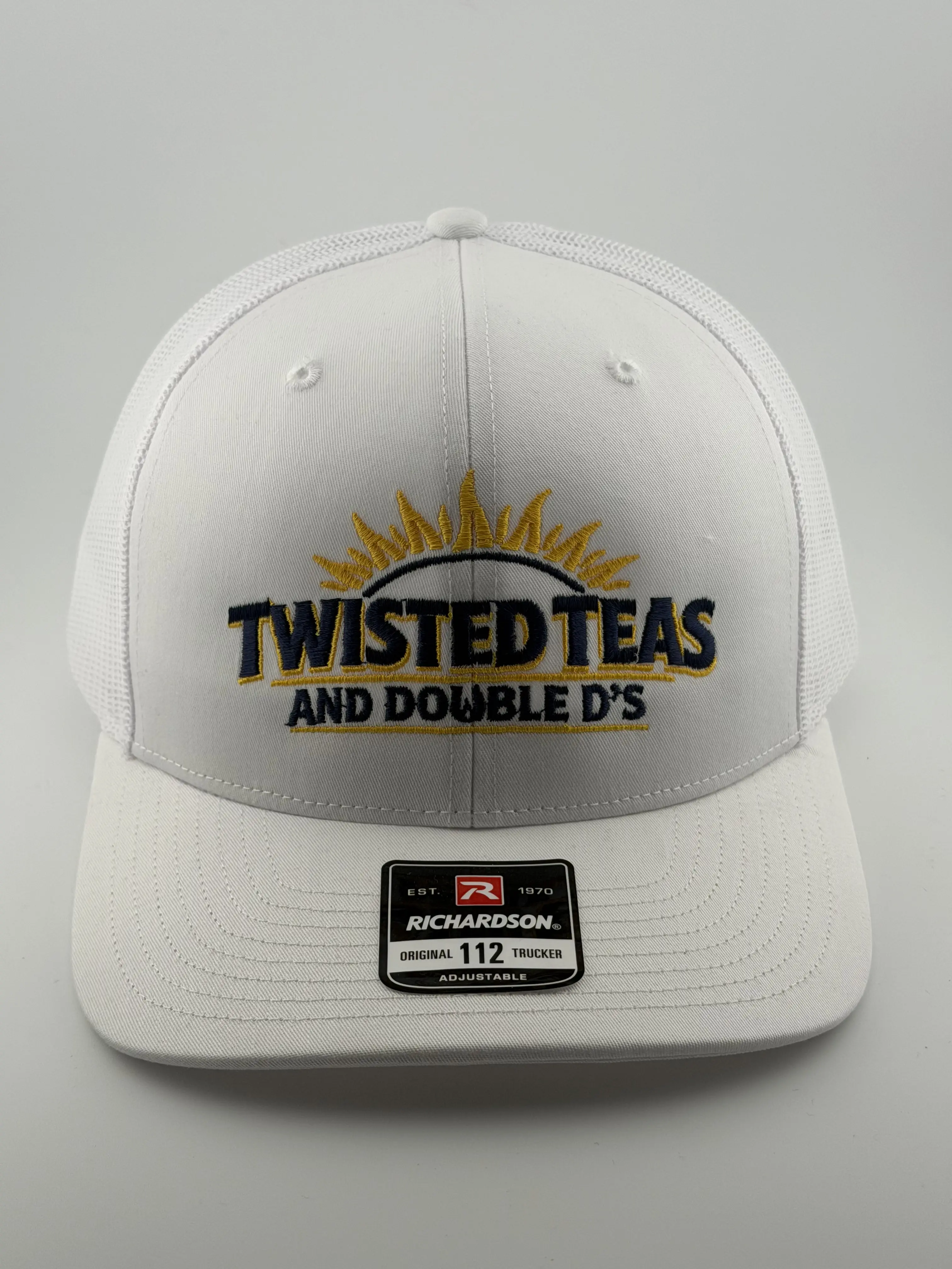 Richardson 112 Snapback Hat for Men, Twisted Teas and Double D's Embroidered Trucker, Adjustable with Breathable Mesh Back, Mens Hats Casual Baseball Cap Cool Hat