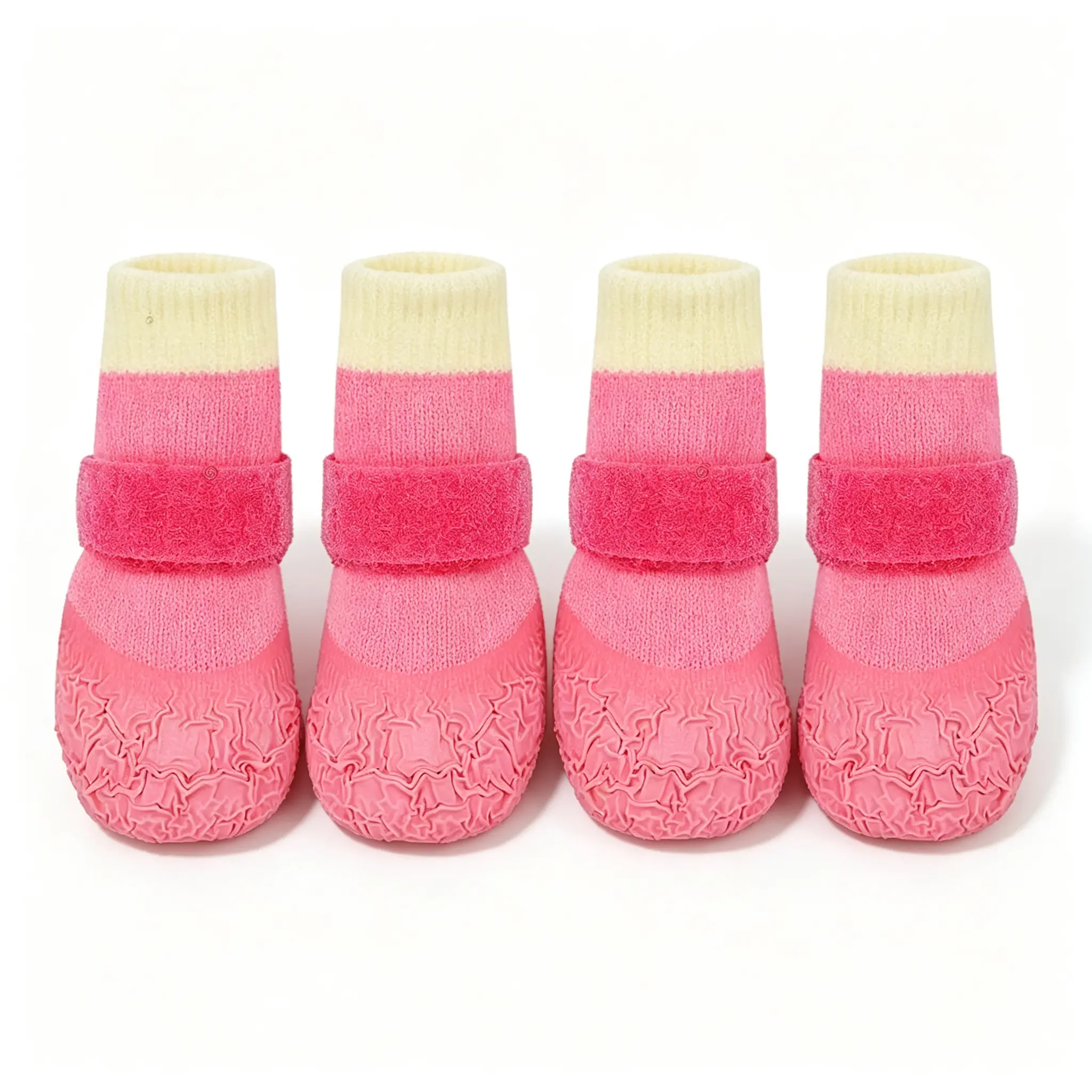 Dog Boots Waterproof, Puppy Shoes with Adjustable Strap, 4PCS Adorable Dog Socks Shoes, Cute Pet Booties Perfect for Photos & Daily Walks