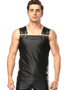 Men's V-Neck Short Sleeve T-Shirt, European and American Style, Stage and Bar Performance Wear, Casual Hoodie Jumper