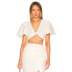 JONATHAN SIMKHAI Sadie Crop Top in White