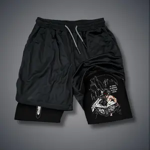 [Vtg90s] Double-Layer Sports Shorts Graphic Shorts Black Shorts Camo Shorts Streetwear Shorts Men Outfits Men Short Shorts Vacation Outfits Shorts