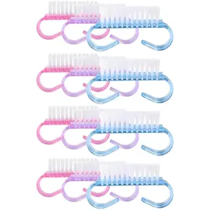12-piece handle nail brush set (3colors), nail scrub cleaning brushes for toe and fingernail care, pedicure brushes for men and women, Nail Care Tool