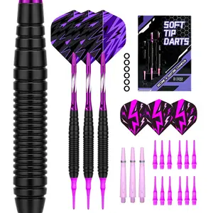 Soft Tipped Darts Set for Electronic Dartboard Games, Professional Indoor Plastic Tip Darts, Includes Plastic Storage Box, 3pcs