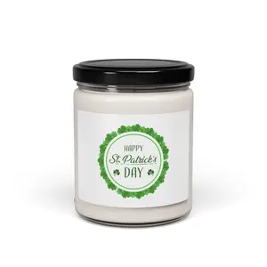 St Patrick's Day Soy Candle, 9oz, Multiple Scents, Glass Jar, Holiday Home Decor, Irish Gift, St Paddy's Day Present