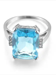 Light Blue Princess Zircon Ring ,Women's Jewelry Gift Set, Valentine's Day & Christmas Gifts, Perfect for Bridesmaids, Engagement Rings, Wedding Accessories