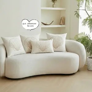Four-season universal modern simple ocean style simulation embroidery shell pillow office home sofa bedside cushion backrest pillowcase 1