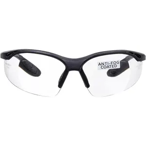 SAFETY READERS (CLEAR +1.5 Dioptre) Full Lens Reading Safety Glasses ANSI Z87.1+ & CE EN166F, Wraparound Style - Includes Safety Cord with headstop - UV400 anti fog coated lens