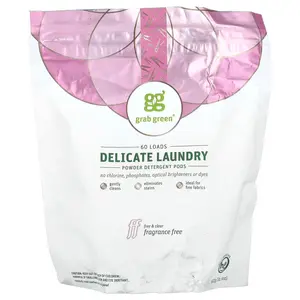Grab Green Delicate Laundry Powder Detergent Pods, Fragrance Free, 60 Loads, 1 lb 4 oz (600 g)