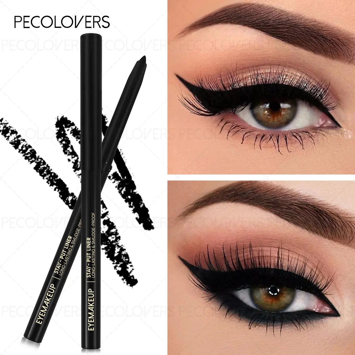 1 Pc Balck Eye Pencil, Natural Enlarge Your Eyes, Long-lasting & Matte Texture & Create Perfect Eyeliner, for All Skin Types, Easy To Use