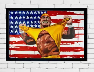 [Sale Off Up To 35%]Hulk Hogan Wrestling Poster  Vintage WWE Champion Print | Iconic 80s Wrestler Wall Art | Retro Hulk Photography Decor[NO FRAME][FREE SHIP]