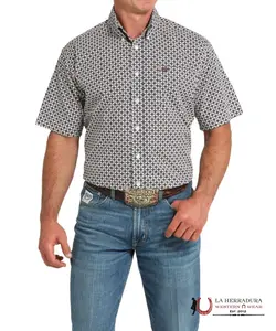 CINCH SHORT SLEEVE CLASSIC FIT WHITE WITH BURGANDY DETAILS MTW1111483.