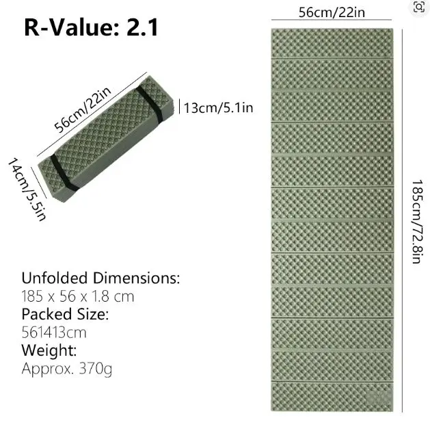 Ultralight Foldable Camping Sleeping Mat – Moistureproof Pad for Travel, Hiking &amp; Outdoor Bed