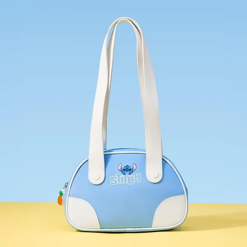 Disney Lilo & Stitch Whimsical Bowling-Style Crossbody Bag for Women & Girls, Cute Hawaiian Character Print Shoulder Purse for Casual Holiday Wear, Zip, Compact, Casual Outings, Hawaiian Print, Zipper, Shoulder Strap, Bowling Shape, Basic, Back to school,