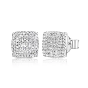 UCCIYO  Triple Ice Earrings【#E648】Earrings UCCIYO 18k Gold-Plated Lab-Created Moissanite Earrings For Women S925 Sterling Silver Moissanite Earring Men Hip Hop Jewelry Couple Gift