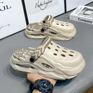 Men's Colorblock Hollow Out Design Clogs, Casual Comfortable Breathable Non-slip Clogs, Fashionable Slippers Sandals For Indoor & Outdoor Wear, Footwear, Walking shoes