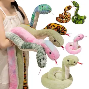 120/180cm Simulated Snake Plush Doll Soft Streak Simulation Toys Cartoon Animals Pillow Birthday Xmas Gifts for Boys and Girls