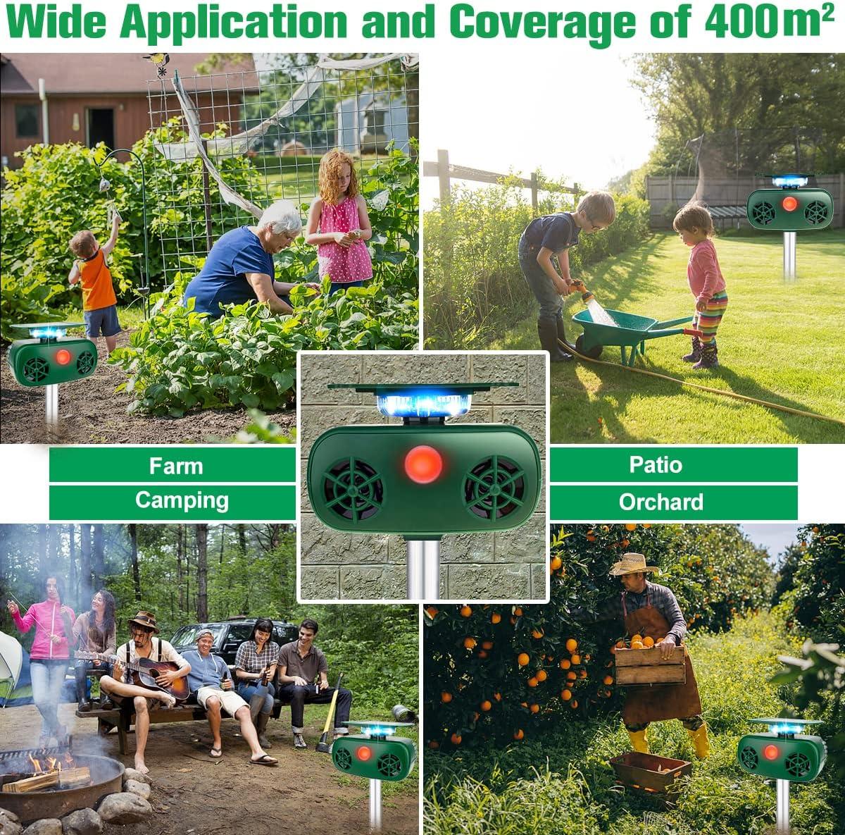 Soundwave technology Animal Repeller, 5 Modes Solar Powered Animal Deterrent with Motion Sensor And Flashing Light Squirrels, Deer Repellent Devices, Rabbit, Fox, Raccoon for Yard Farm Garden Soundwave technology Animal Repeller, 5 Modes Solar Powered Animal Deterrent with Motion Sensor And Flashing Light Squirrels, Deer Repellent Devices, Rabbit, Fox, Raccoon for Yard Farm Garden