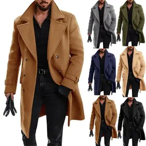 Autumn Winter Must-Have Men's Woolen Trench Coat - Double-Breasted Thickened Wool Coat, Warm Casual Outerwear