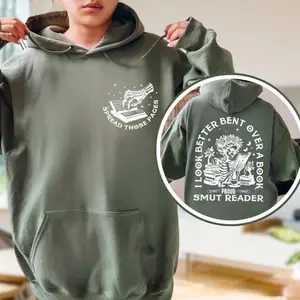 Smut Bookish Hoodie – I Look Better Bent Over a Book Hoodie, Dark Academia Aesthetic, Spicy Book Lover Gift, Bookish Hoodie for Her