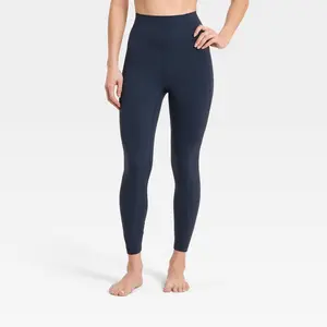 Women's Everyday Soft Ultra High Rise Mesh 7/8 Leggings - All In Motion Navy Blue M