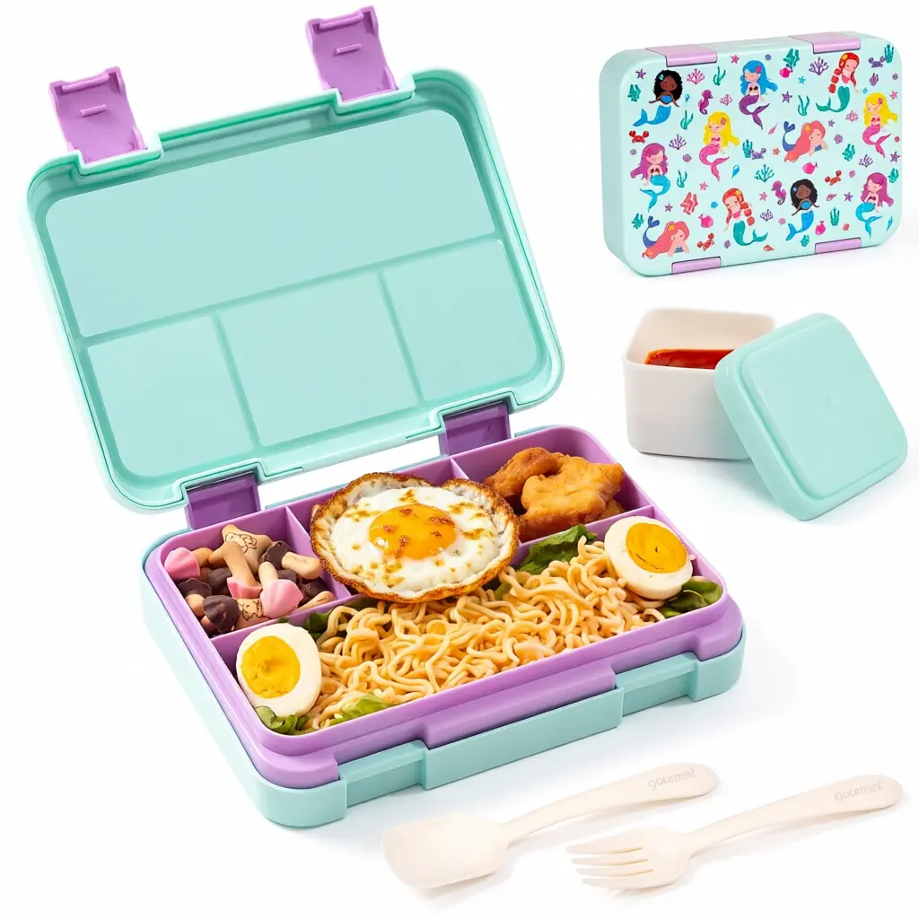 Colorful Lunch Box for Kids, Compartments BPA Free Dishwasher Safe Bento Container Back to School