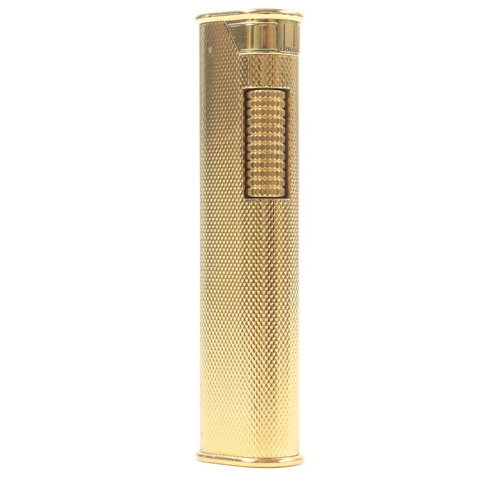 Pre-owned Dunhill Stainless Small Leather Goods Slim All over Pattern Oval Roller Lighter