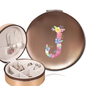 Letter Pattern Jewelry Storage Box, Jewelry Organizer, Jewelry Storage Box with Detachable Baffle, Home Organizer for Jewelry, Necklace, Hairpin