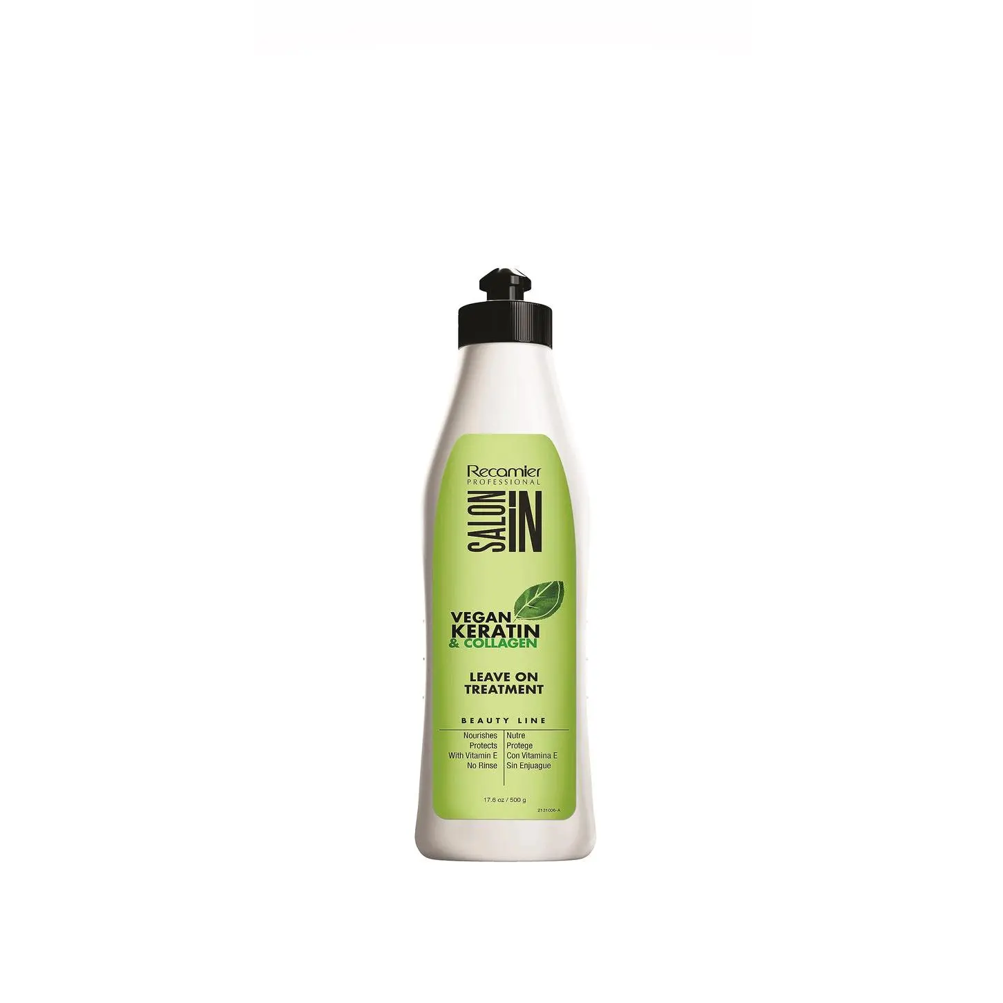 RECAMIER Professional Salon-Grade Plant-Based Keratin & Collagen No-Rinse Haircare Cream (17.6oz) - Moisturizes Dry Hair, For Damp Hair Application, With Moisture, Amodimethicone, Glycery Stearate, Hydrolyzed Soy Protein, No-Rinse Formula